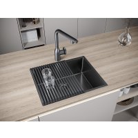 Кухонная мойка Paulmark NEXT 74 UNI PM215444-GM (черный/вороненая сталь)