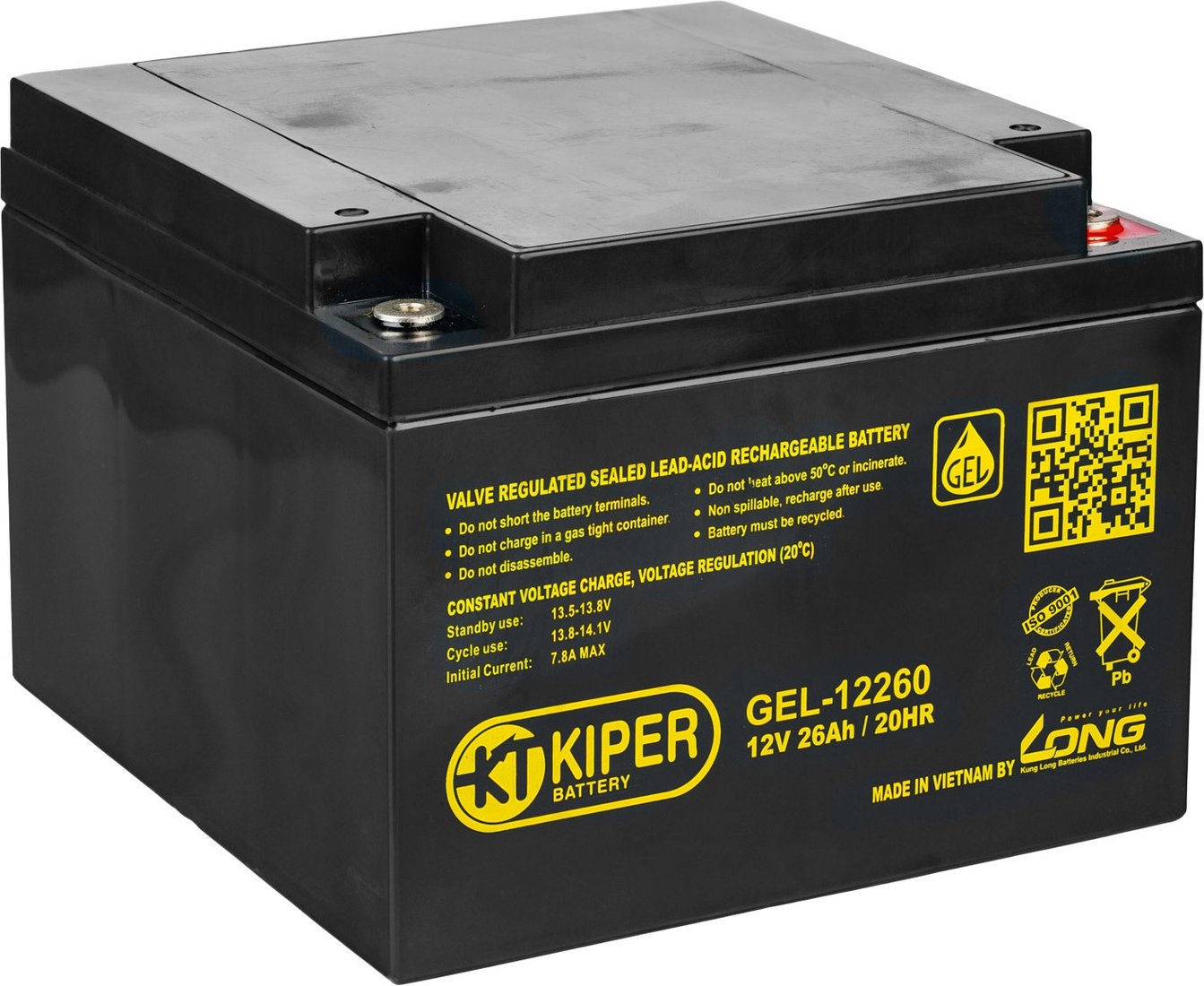 

Аккумулятор для ИБП Kiper GEL-12260 (12В/26 А·ч)