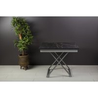 Стол-трансформер Levmar Apollo D97/S59 (черный мрамор/серебро)