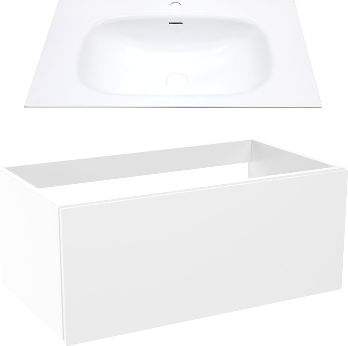 

ЗОВ Тумба с умывальником Кито 80 K80LW0MWM-M115W80 (белый матовый)