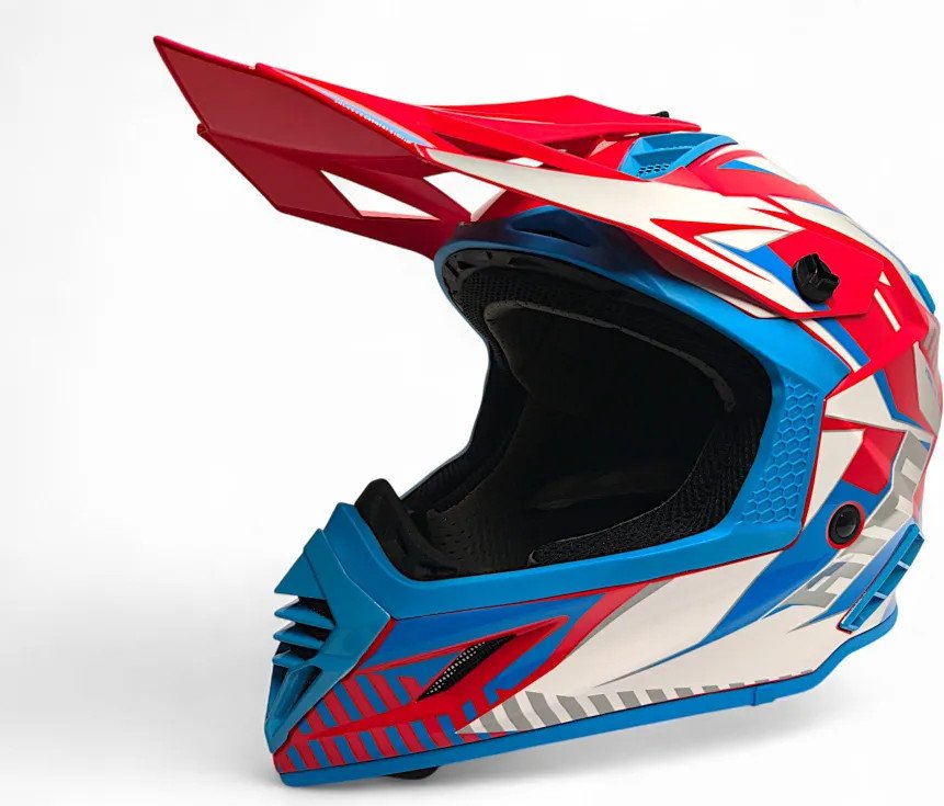 

Мотошлем AIM RH855 Fiber Glass Tondo RH855T-BWR-XS (XS, синий/белый/красный)