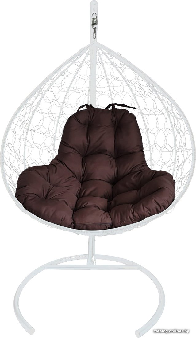 Подвесное кресло M-Group XL 11120105 (белый ротанг/коричневая подушка)