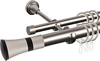 

Карниз для штор АС ФОРОС Grace D25Г/16Г + наконечники Люксор черный (1.4м, сатин)