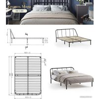 Кровать Домаклево Мира 160x200 (черный)