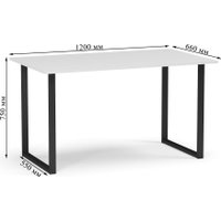Стол Soma Bliss 120x66 (белый/черный)