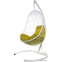 Подвесное кресло M-Group Овал 11140111 (белый ротанг/желтая подушка)