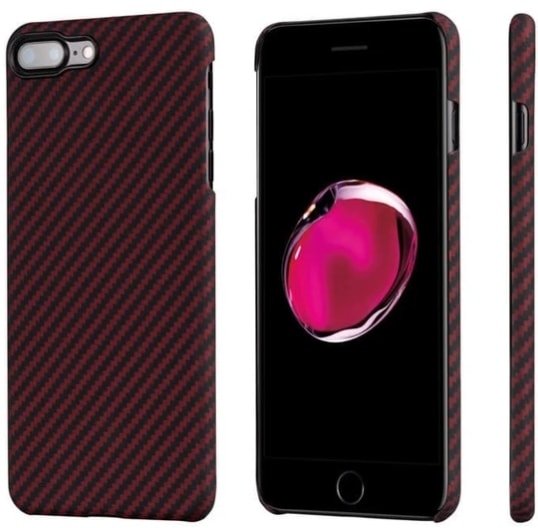 

Чехол для телефона Pitaka MagEZ Case Pro для iPhone 8 Plus (twill, черный/красный)