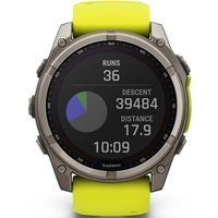 Умные часы Garmin Fenix 8 Solar, Sapphire 51мм (титановый, желтый силиконовый ремешок)