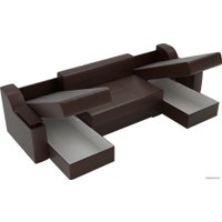 П-образный диван Лига диванов Сенатор 28919 (экокожа, коричневый)