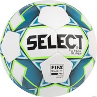 Футзальный мяч Select Futsal Super (4 размер, белый/синий/салатовый)