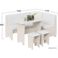 Обеденная группа Трия Техас исп. 1 (дуб белфорт/экокожа белый)