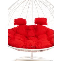 Подвесное кресло M-Group Для двоих 11450106 (белый ротанг/красная подушка)