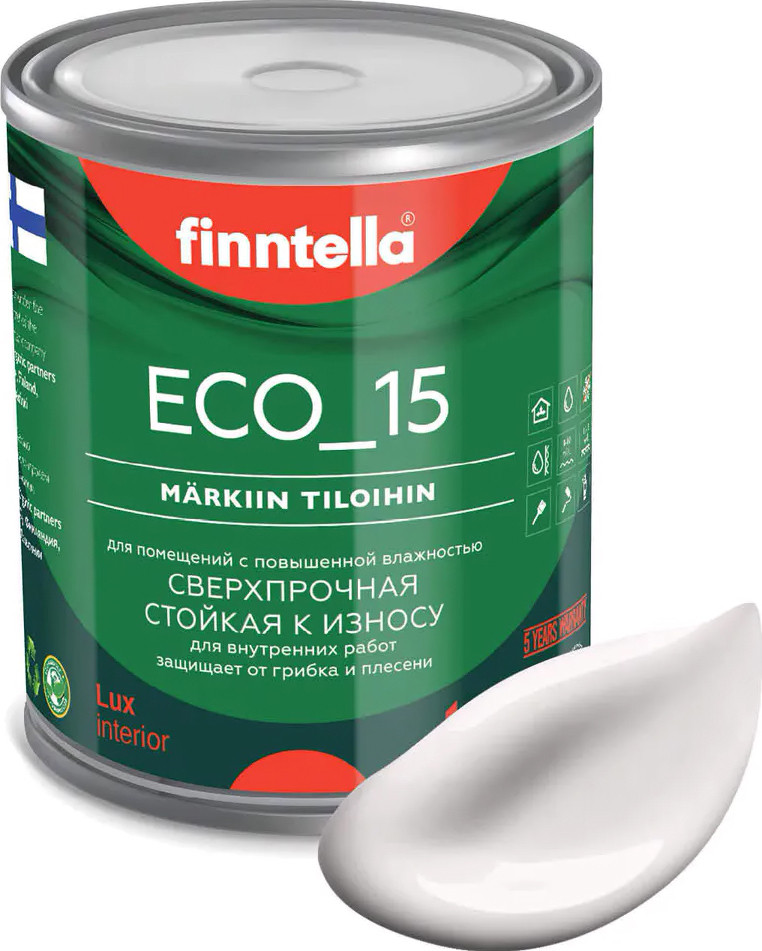 

Краска Finntella Eco 15 Maito F-10-1-1-FL112 0.9 л (молочно-белый)
