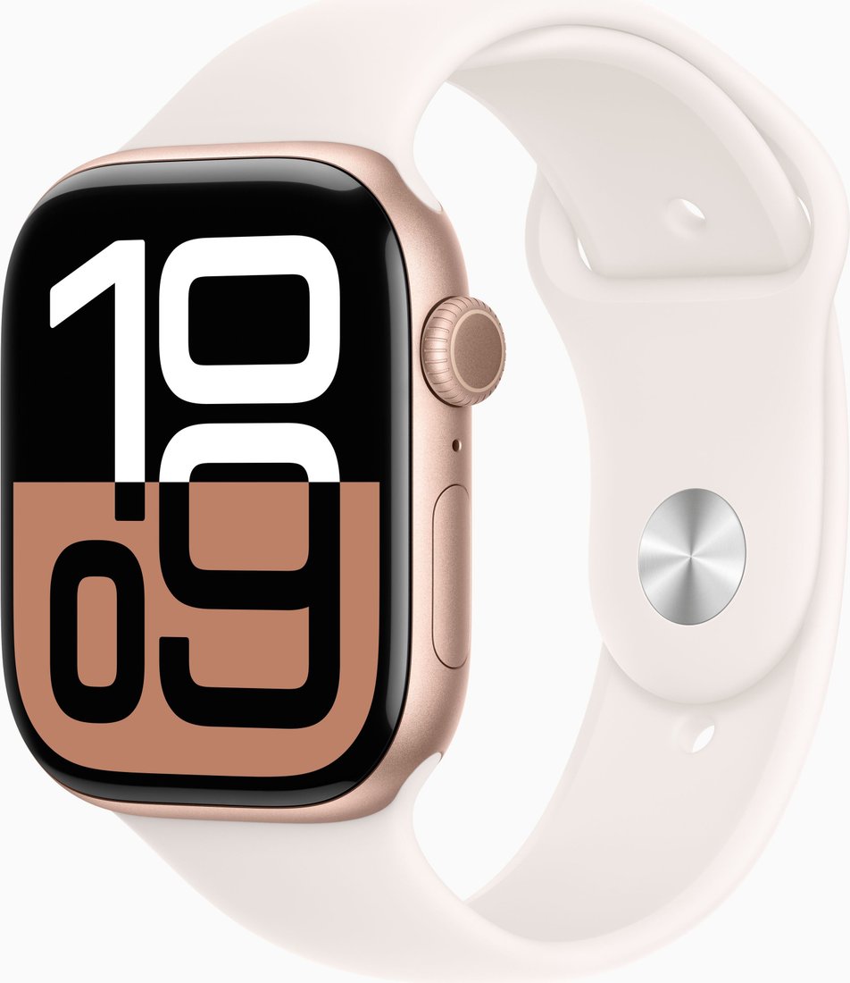 

Умные часы Apple Watch Series 10 46 мм (алюминиевый корпус, розовое золото/легкие румяна, спортивный силиконовый ремешок S/M)