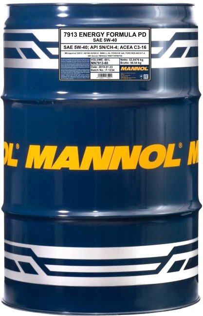 

Моторное масло Mannol Energy Formula PD 5W-40 60л