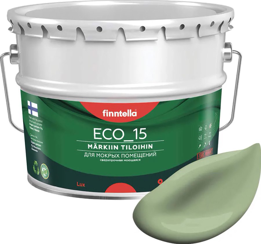 

Краска Finntella Eco 15 Sypressi F-10-1-9-FL026 9 л (светло-зеленый)