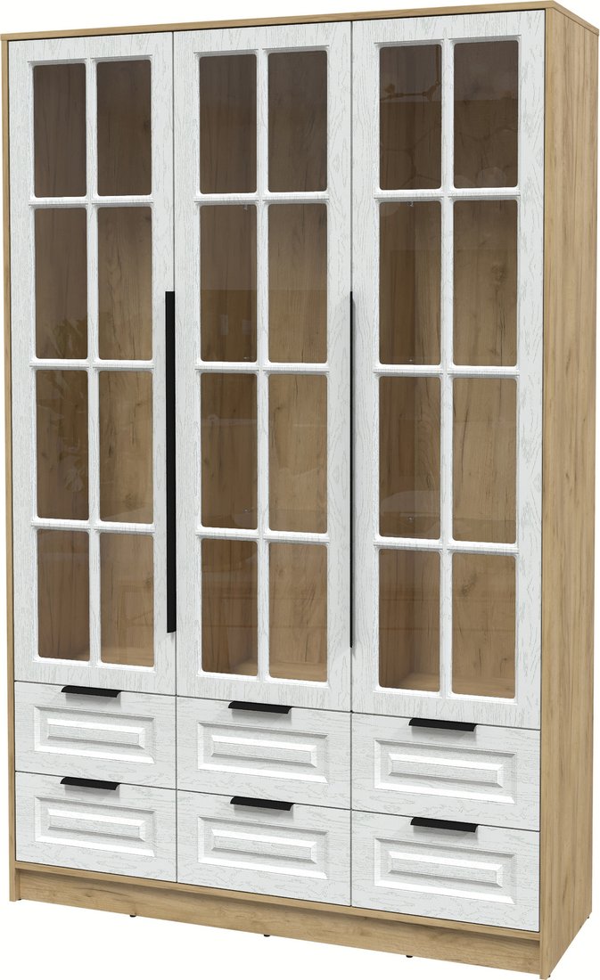 

Шкаф-витрина Интерлиния Концепт КТ-ШВ3 Деко (дуб золотой/дуб полярный)