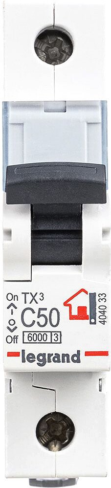 

Выключатель автоматический Legrand TX3 1P C 50A 6кА 1M 404033