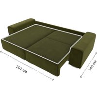 Угловой диван Лига диванов Лига-029 левый 121920L (микровельвет зеленый)