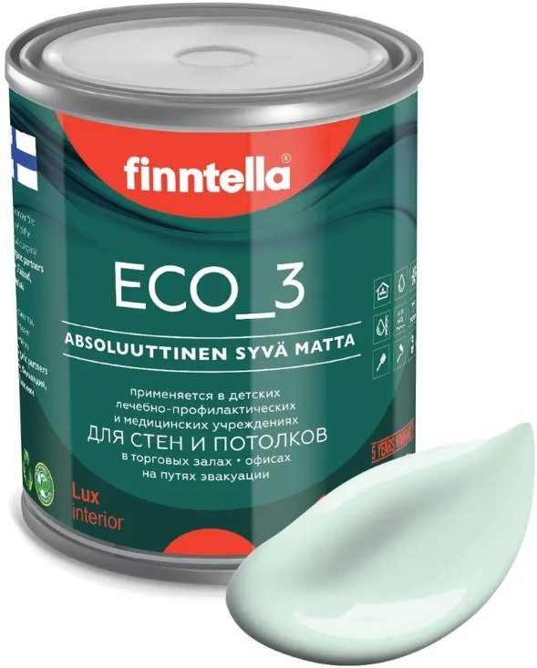 

Краска Finntella Eco 3 Wash and Clean Lintu F-08-1-1-FL040 0.9 л (бл.-бирюзовый)