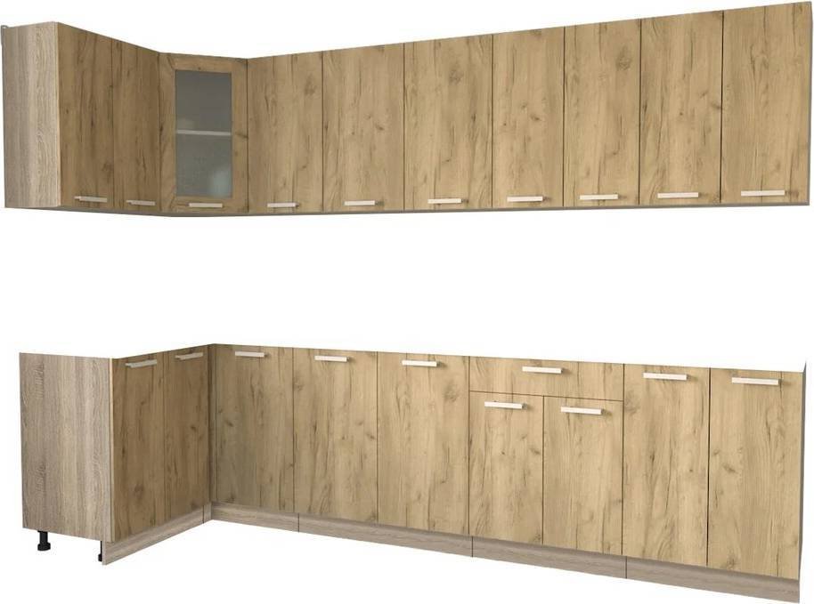 

Готовая кухня Интерлиния Мила 12x30 без столешницы (дуб золотой)