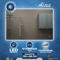  Teymi Зеркало Aina 120x80 T20009С (подсветка, часы)