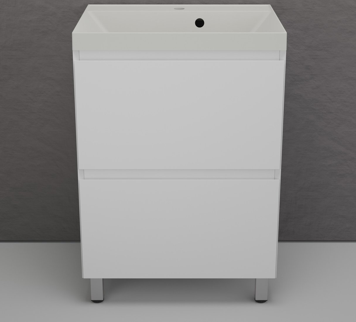Symbolite Тумба под умывальник Манхэттен 60 Plus 2 ящика + Asti 60x45 (белый матовый/жасмин)
