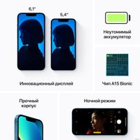 Телефон Apple iPhone 13 mini 128GB Восстановленный by Breezy, грейд C (синий)