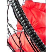 Кресло M-Group Кокос на подставке 11590406 (черный ротанг/красная подушка)