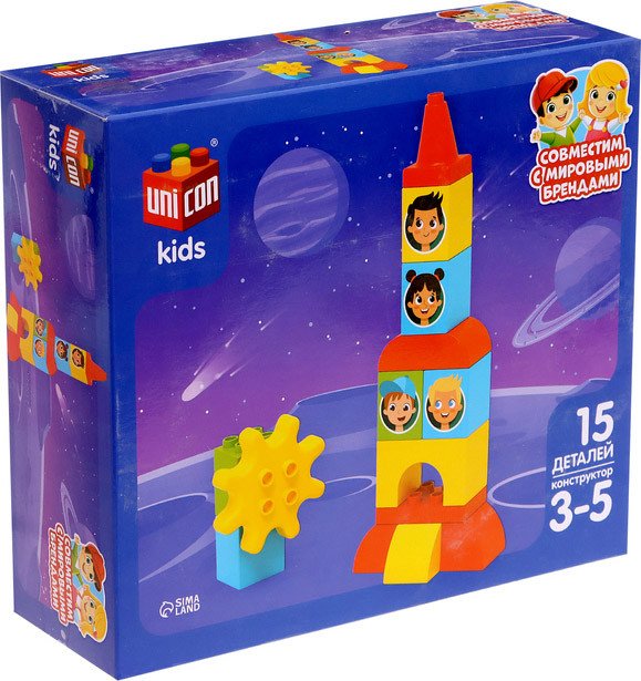 

Конструктор Unicon Kids 9826964 Космическая ракета