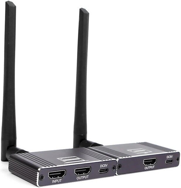 Удлинитель USBTOP HDMI по Wi-Fi до 500 метров, активный, FullHD 1080p (черный)