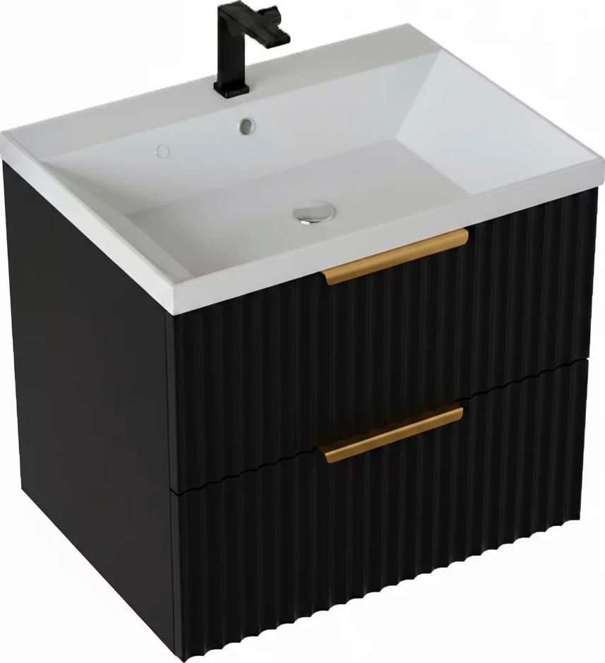 

Vela Тумба под умывальник Vela Волна 60П под Classica (черный мат) золото хекси TU8860