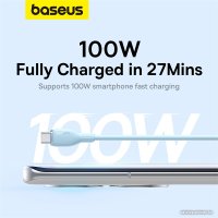 Кабель Baseus Pudding Series Fast Charging Cable 100W USB Type-C - USB Type-C (1.2 м, голубой)