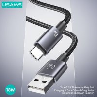 Кабель Usams US-SJ680 USB Type-A - USB Type-C (0.25 м, черный)