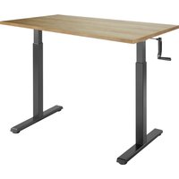 Стол для работы стоя ErgoSmart Manual Desk Compact 1360x800x36 мм (дуб натуральный/черный)