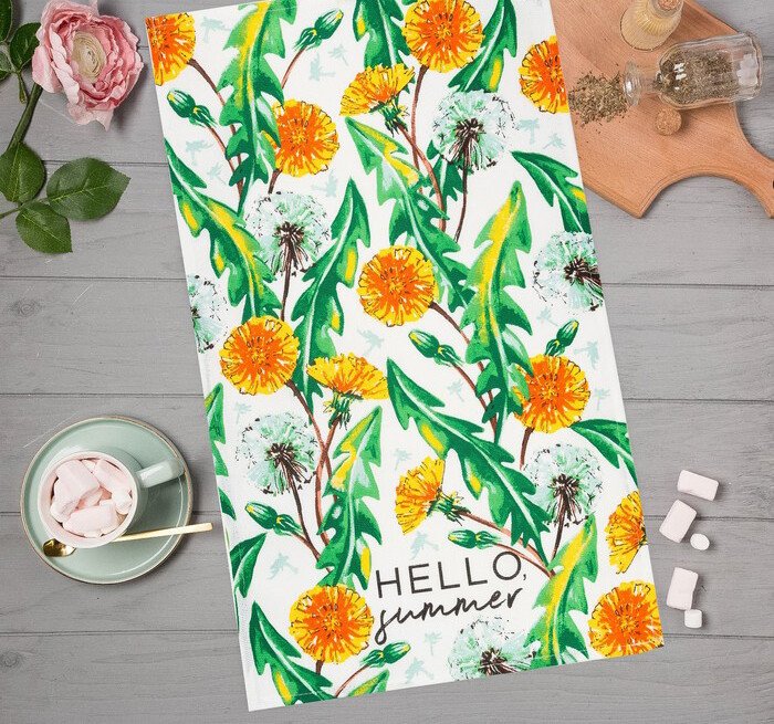 

Полотенце Доляна Hello summer 4682740 (желтый/зеленый)