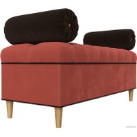 Банкетка Лига диванов Глория 113676 (микровельвет коралловый/коричневый/коричневый)