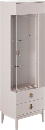 Шкаф-витрина Bravo Мебель Фарго 1-дверный правый (персидский жемчуг/лак льняной)