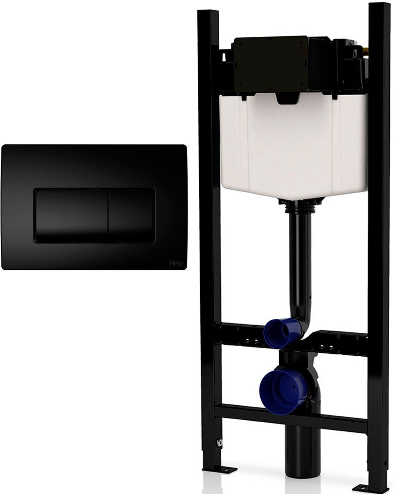 

Инсталляция для унитаза Amo Norma Block H1140, 90/90 механическая с панелью смыва Garda (черный матовый)