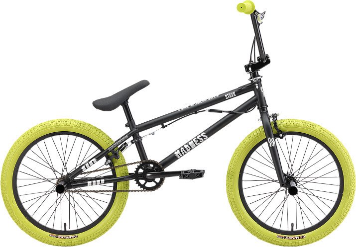 

Велосипед Stark Madness BMX 2 2024 (черный матовый/серебристый/хаки)