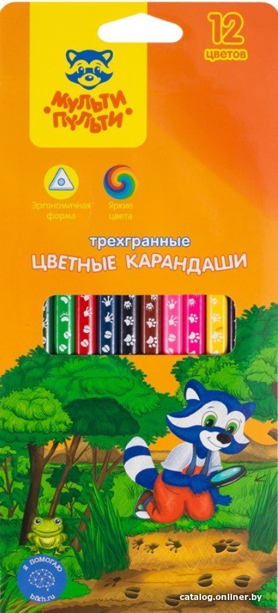 Набор цветных карандашей Мульти-пульти Енот-следопыт CP_20537 (12 цв)