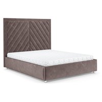 Кровать Мебель-АРС Мишель 140 (бархат серо-шоколадный Star Velvet 60 Coffee)