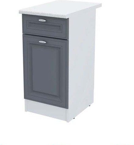 

Шкаф напольный Горизонт Настя 400 с ящиком (графит софт)