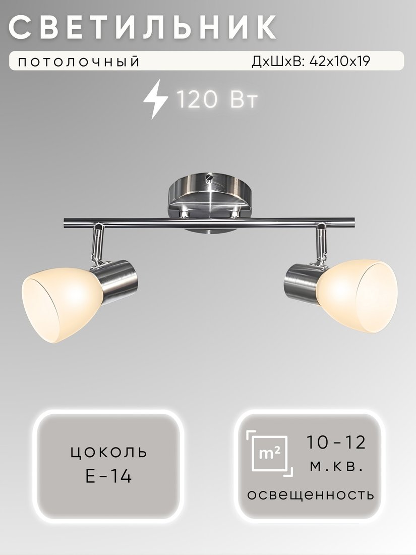 

Припотолочная люстра Aitin Pro НПБ 02-2x60-102 2763/2 (сатин)
