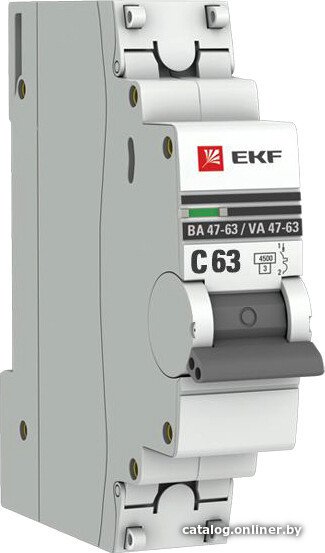 Выключатель автоматический EKF PROxima ВА 47-63 1Р 63А (C) mcb4763-1-63C-pro