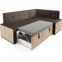 Угловой диван Мебель-АРС Таллин 191x83x121 (бархат шоколадный Star Velvet 60 Cofee)