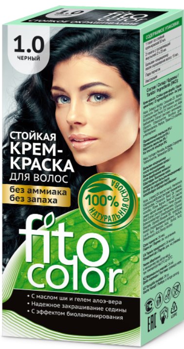 

Крем-краска для волос Фитокосметик Fitocolor 1.0 черный 115 мл