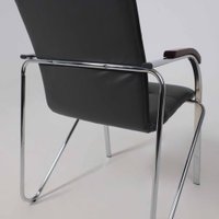 Офисный стул AksHome Samba Aks-1 (Pegasso темно-серый/подлокотники дерево темное)