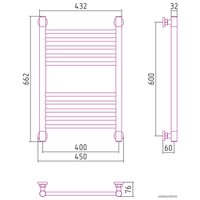 Полотенцесушитель Сунержа Богема+ прямая 600х400 31-0220-6040