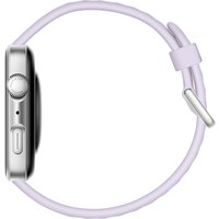 Умные часы Huawei Watch FIT 4 (серебристый, с сиреневым силиконовым ремешком, международная версия) + наушники Huawei FreeBuds SE 2 по акции